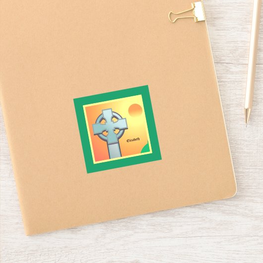 Irish Sessings Cross Personalisiert Aufkleber (Notizbuch)