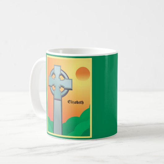 Irish Sessings Cross Personalisiert Kaffeetasse (Vorderseite Links)