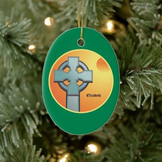 Irish Sessings Cross Personalisiert Keramik Ornament (Baum)