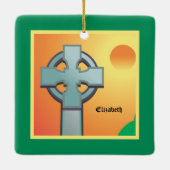 Irish Sessings Cross Personalisiert Keramikornament (Rückseite)