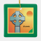 Irish Sessings Cross Personalisiert Keramikornament (Vorderseite)