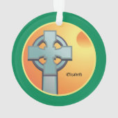 Irish Sessings Cross Personalisiert Ornament (Rückseite)