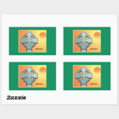 Irish Sessings Cross Personalisiert Rechteckiger Aufkleber (Blatt)