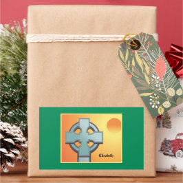 Irish Sessings Cross Personalisiert Rechteckiger Aufkleber