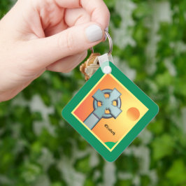 Irish Sessings Cross Personalisiert Schlüsselanhänger