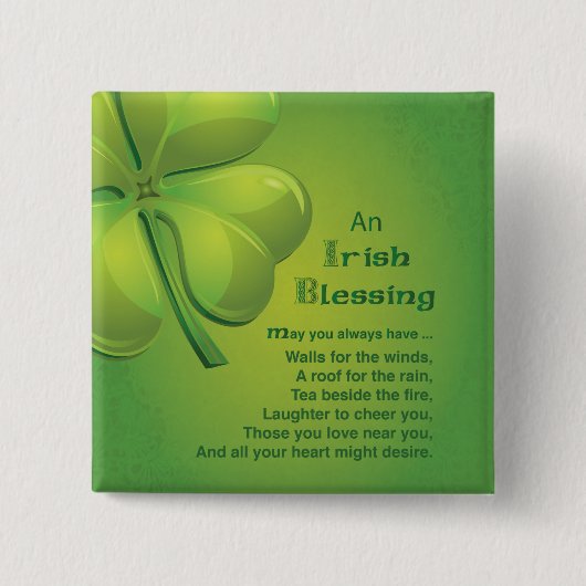 Irish Sessings Green Kleeblatt, keltisch Button (Vorderseite)