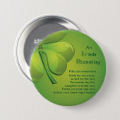 Irish Sessings Green Kleeblatt, keltisch Button (Vorne & Hinten)