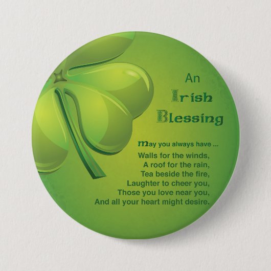 Irish Sessings Green Kleeblatt, keltisch Button (Vorderseite)