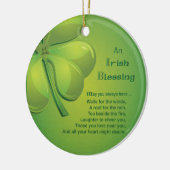 Irish Sessings Green Kleeblatt, keltisch Keramik Ornament (Links)