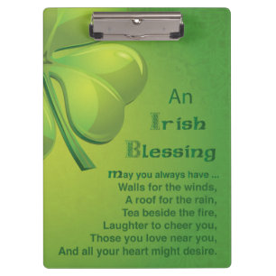 Irish Sessings Green Kleeblatt, keltisch Klemmbrett