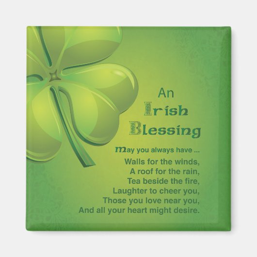 Irish Sessings Green Kleeblatt, keltisch Magnet (Vorne)