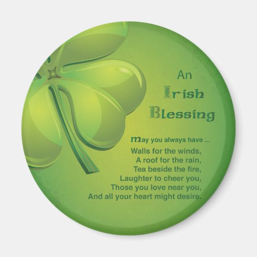 Irish Sessings Green Kleeblatt, keltisch Magnet (Vorne)