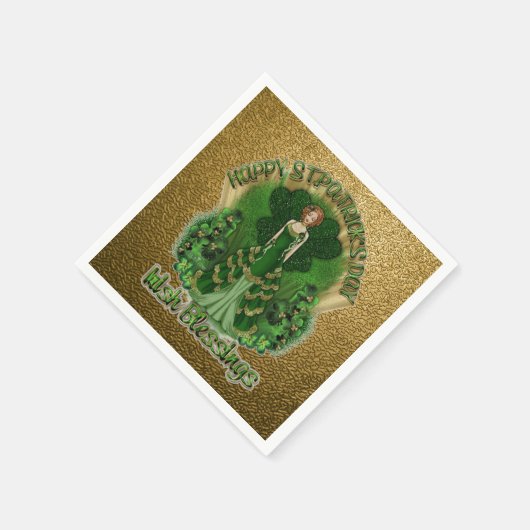 Irish Sessings St Patrick's Day Gold Napkins Serviette (Ecke)
