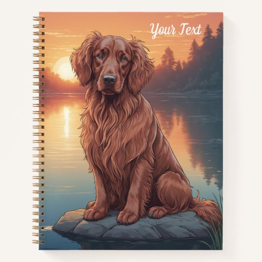 Irish Setter am See Notizblock (Vorderseite)