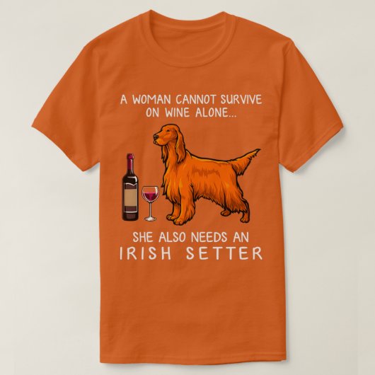 Irish Setter and wine Funny dog T-Shirt (Design vorne)
