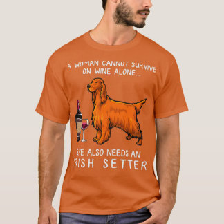 Irish Setter and wine Funny dog T-Shirt