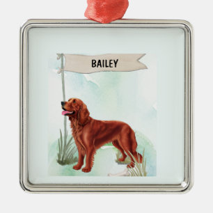 Irish Setter Aquarell personalisierter Hund Ornament Aus Metall