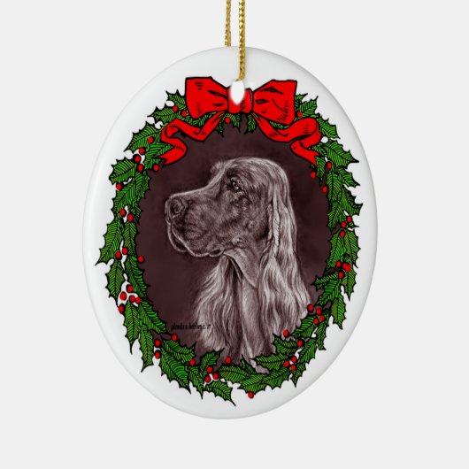 Irish Setter Art von Glenda S. Harlan Keramik Ornament (Rechts)