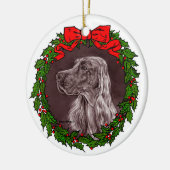 Irish Setter Art von Glenda S. Harlan Keramik Ornament (Links)