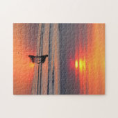 Irish Setter bei Sunset am Irish Sea Puzzle (Horizontal)