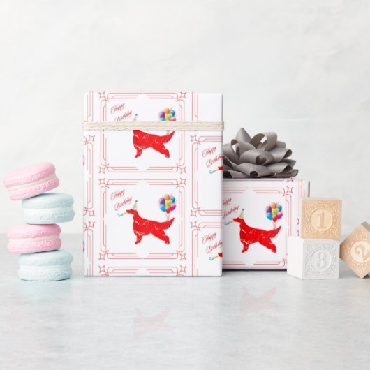 Irish Setter Birthday Geschenkpapier (Babyparty)