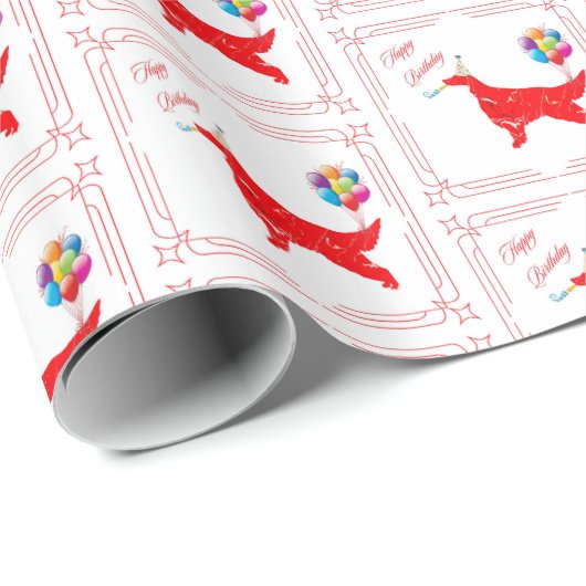Irish Setter Birthday Geschenkpapier (Rolleneckpunkt)
