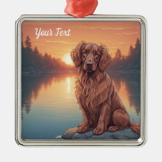 Irish Setter by Lake Ornament Aus Metall (Vorne)