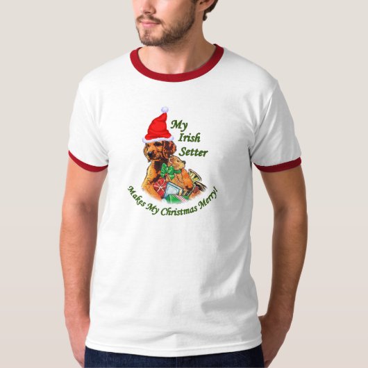 Irish Setter Christmas Geschenke T-Shirt (Vorderseite)