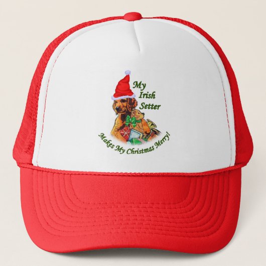 Irish Setter Christmas Geschenke Truckerkappe (Vorderseite)