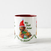 Irish Setter Christmas Geschenke Zweifarbige Tasse (Mittel)
