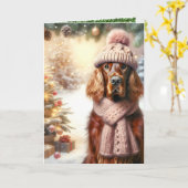 Irish Setter Christmas Karte (Gelbe Blume)