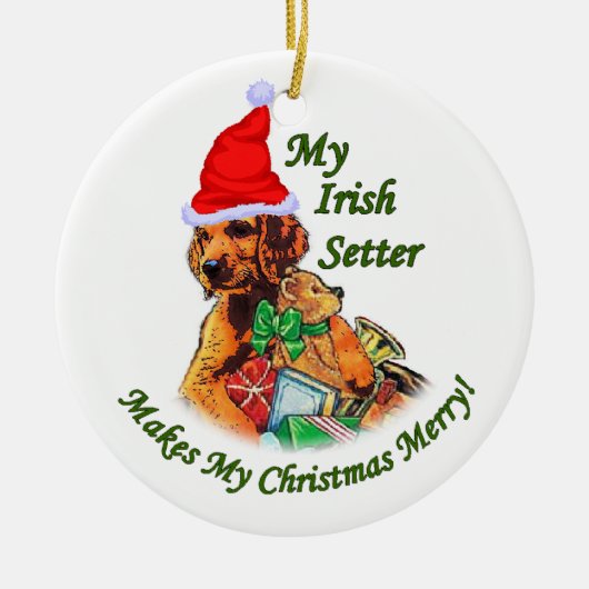 Irish Setter Christmas Keramik Ornament (Vorne)