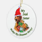 Irish Setter Christmas Keramik Ornament (Links)
