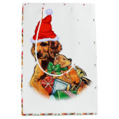 Irish Setter Christmas Mittlere Geschenktüte (Vorderseite)