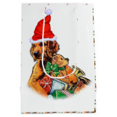 Irish Setter Christmas Mittlere Geschenktüte (Rückseite)