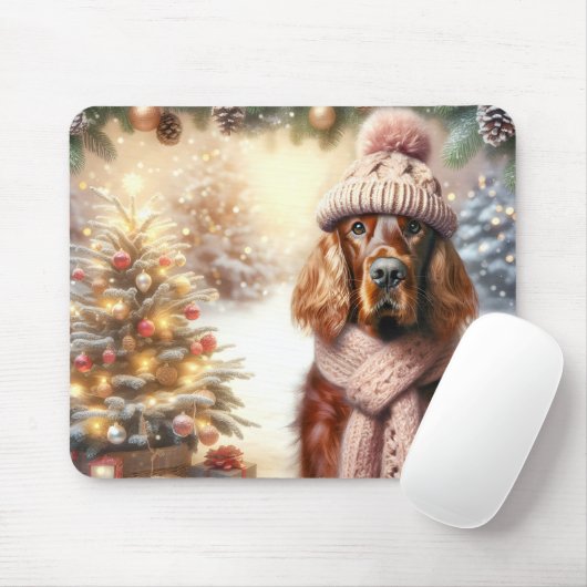 Irish Setter Christmas Mousepad (Mit Mouse)