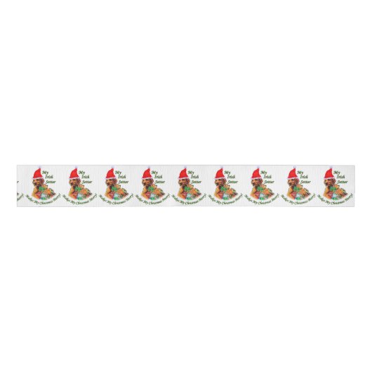 Irish Setter Christmas Ripsband (Vorderseite)