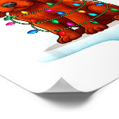 Irish Setter Christmas Santa Hat Reindeer Lights P Poster (Ecke)