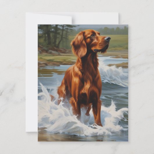 Irish Setter Dankeskarte (Vorderseite)