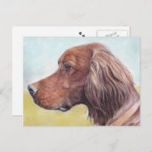 Irish Setter Dog Art Postcard Postkarte (Vorne/Hinten)