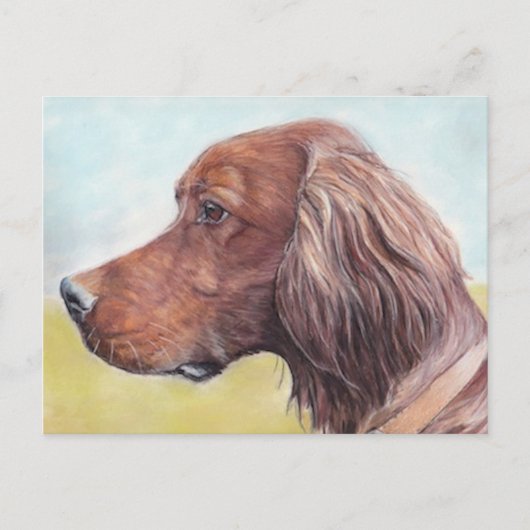 Irish Setter Dog Art Postcard Postkarte (Vorderseite)