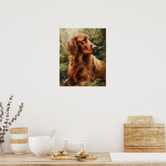 Irish Setter Dog Art Print Poster (Küche)