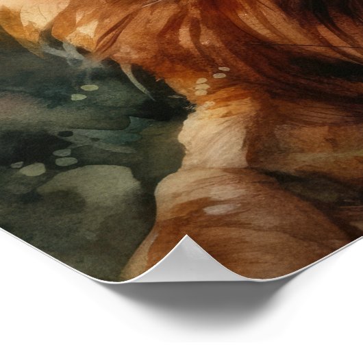 Irish Setter Dog Art Print Poster (Ecke)