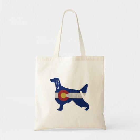 Irish Setter Dog Breed Colorado Flag Silhouette Tragetasche (Vorne)