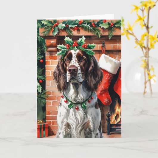 Irish Setter Dog Christmas Gruß Karte (Gelbe Blume)