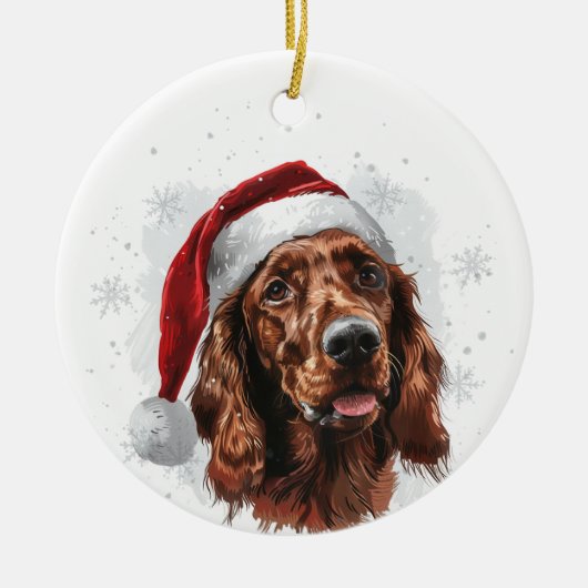 Irish Setter Dog Christmas Personalized Keramik Ornament (Vorne)