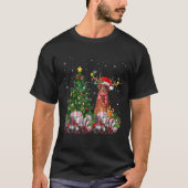 Irish Setter Dog Christmas Tree Lights Santa Pajam T-Shirt (Vorderseite)
