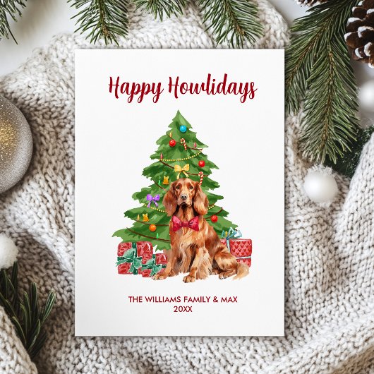 Irish Setter Dog Familie Weihnachten