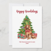 Irish Setter Dog Familie Weihnachten (Vorderseite)