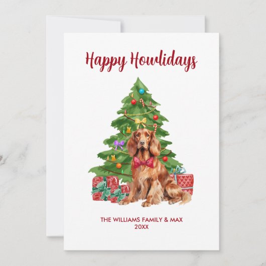 Irish Setter Dog Familie Weihnachten (Vorderseite)